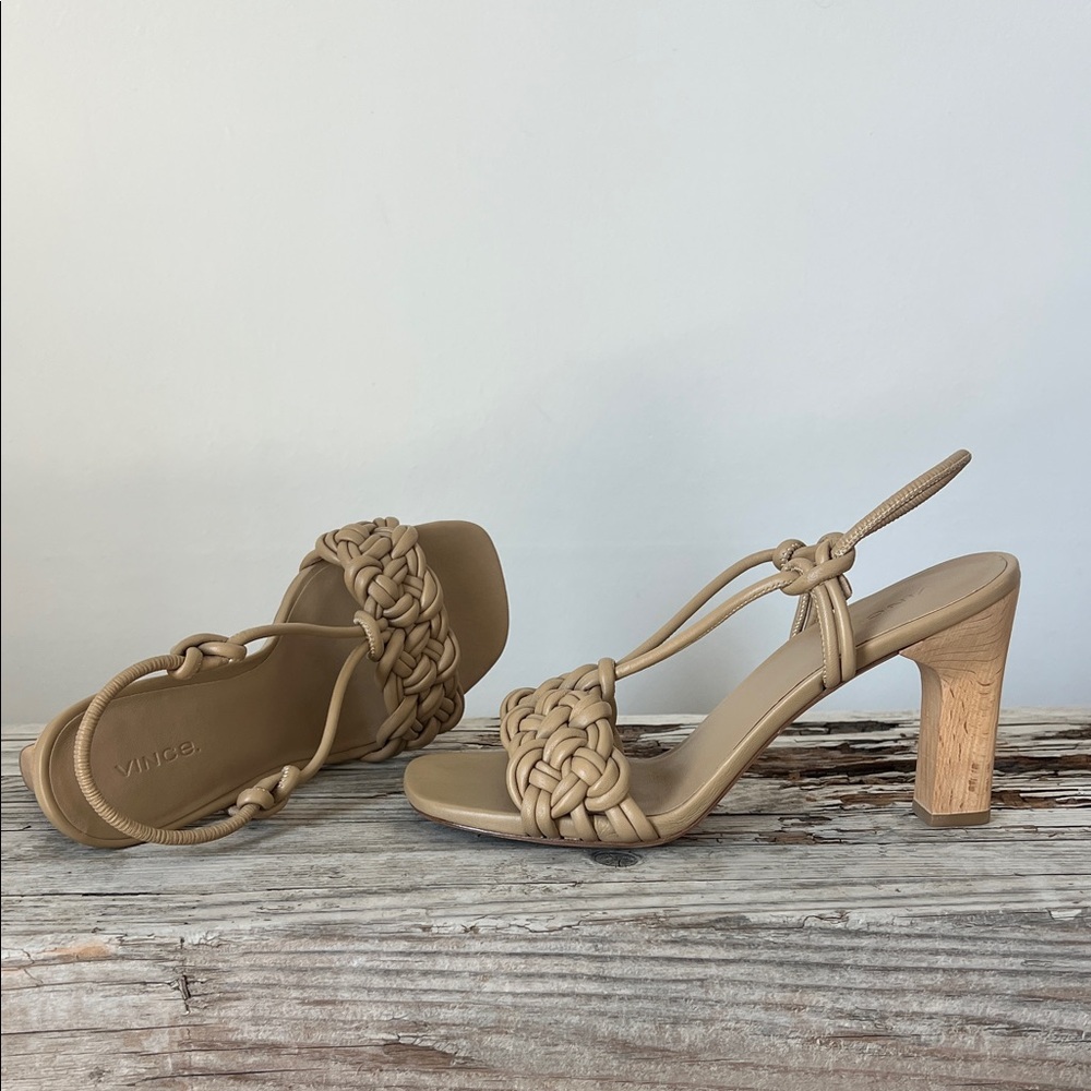 NWOT VINCE Quenelle Braided Strappy Heel Sandals EUR 37.5 USA 7.5 - Picture 11 of 15